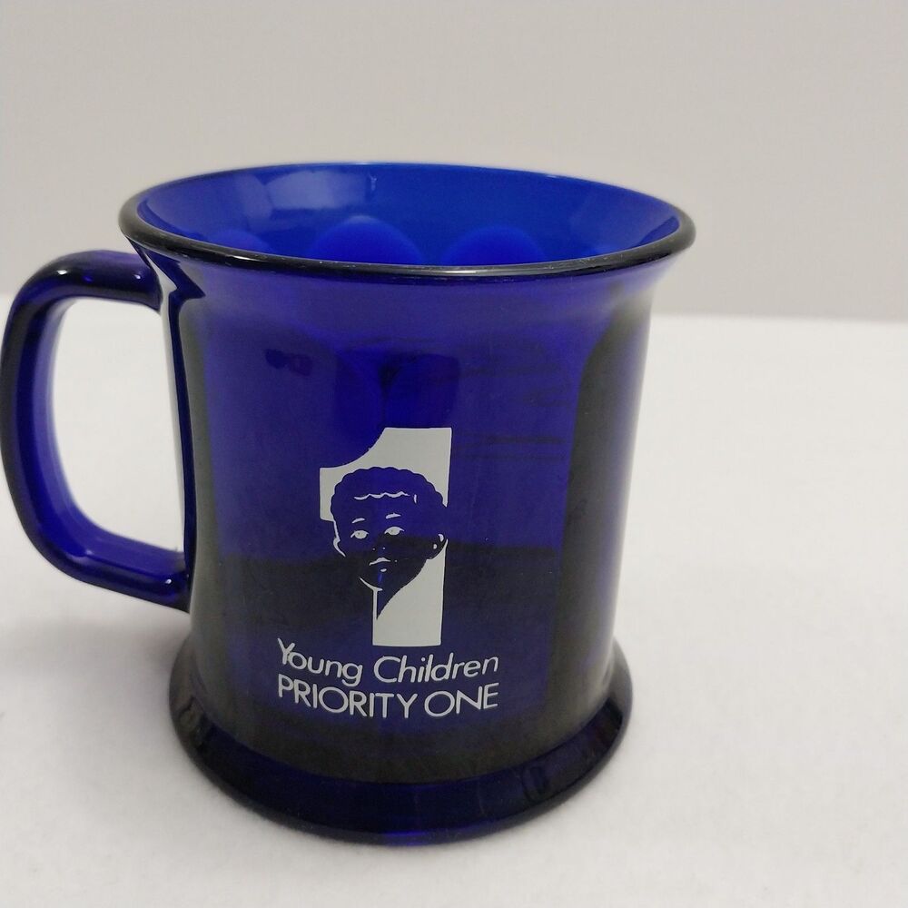 Kiwanis International Coffee Cup Blue Cobalt Glass #X12 - Picture 4 of 7